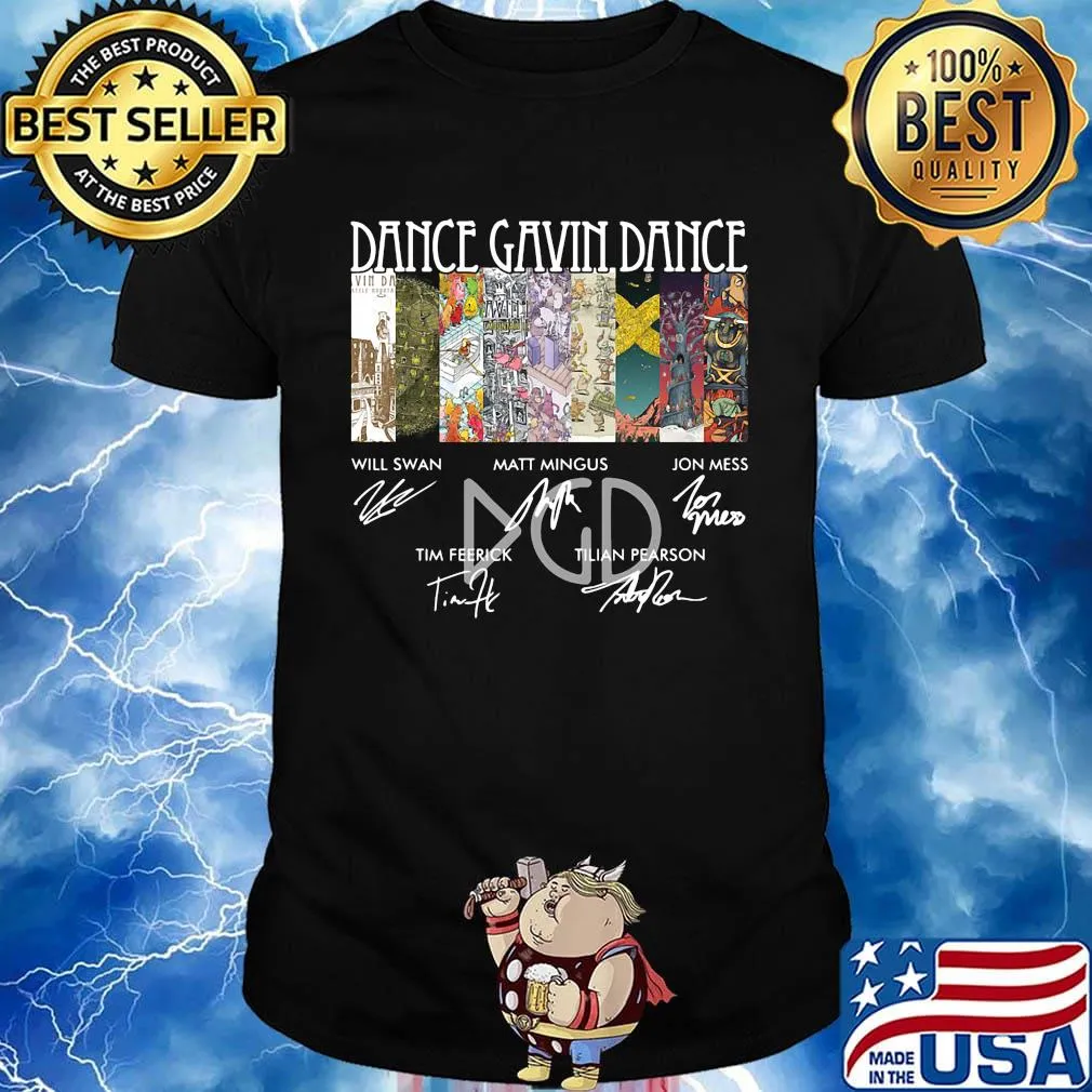Dance gavin dance afterburner members band signatures shirt