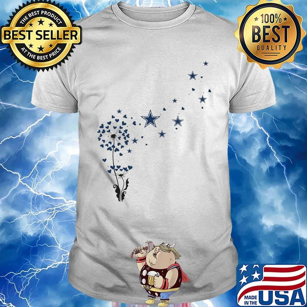 Dandelion flower dallas cowboys football logo hearts shirt