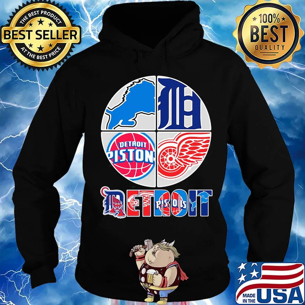 Detroit lions tigers pistons red wings logo s Hoodie
