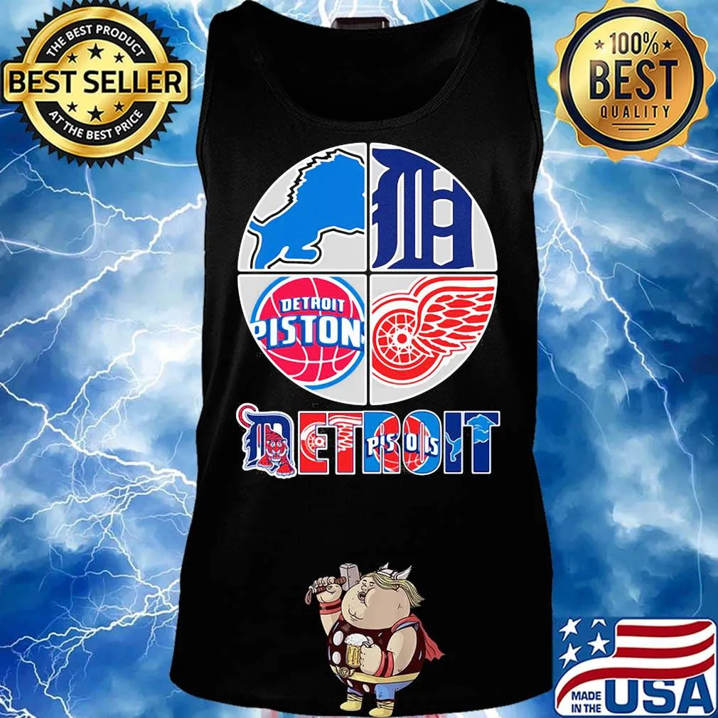 Detroit lions tigers pistons red wings logo s Tank top