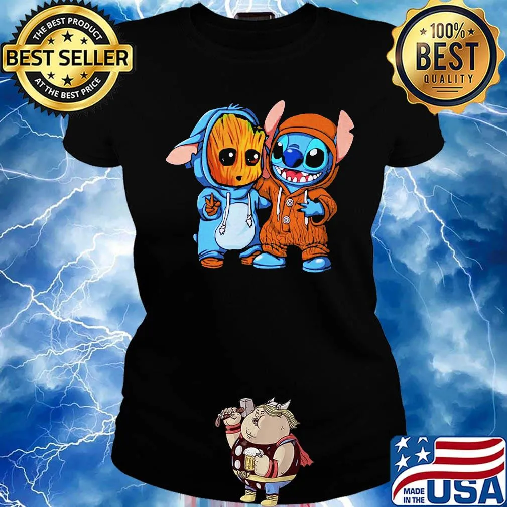 Disney baby groot and stitch s Ladies tee