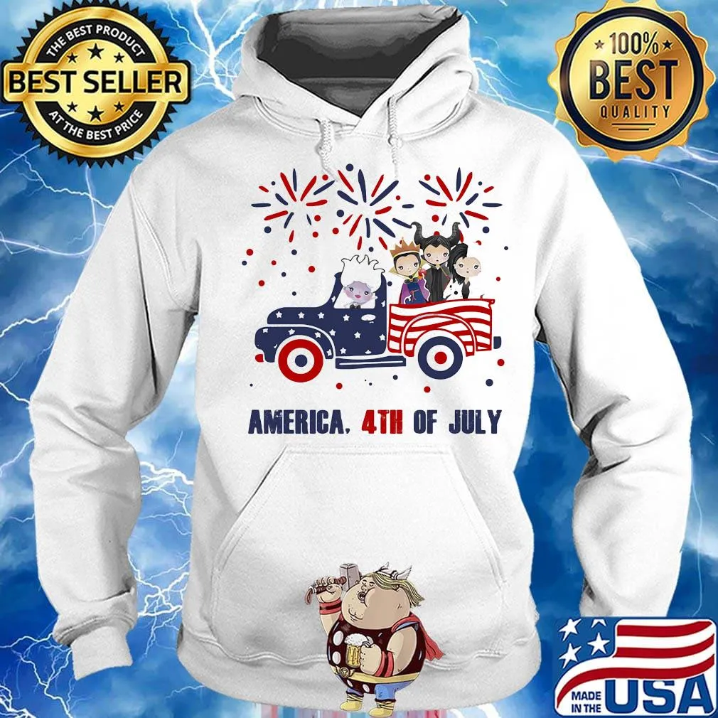 Disney chibi characters driving car firework america 4th of july independence day s Hoodie