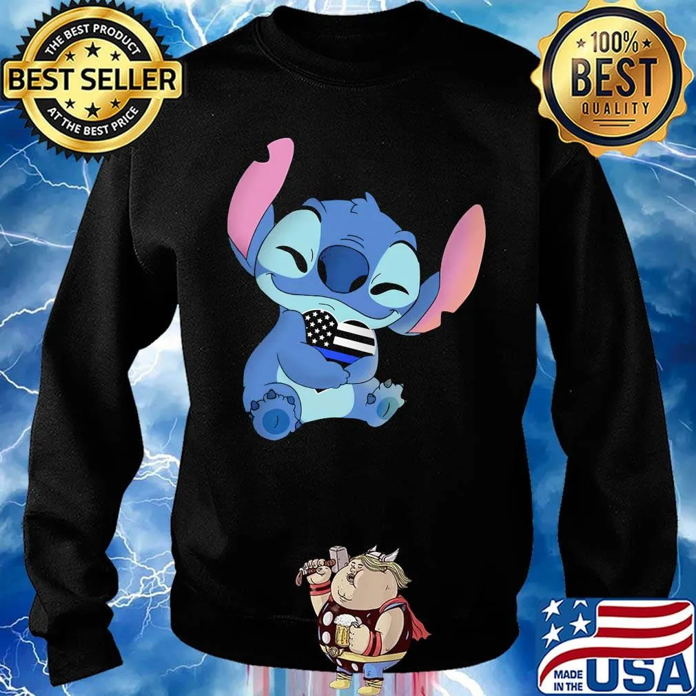 Disney stitch hug heart american flag independence day s Sweater
