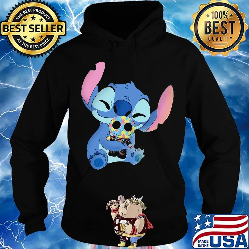 Disney stitch hug jack skellington autism awareness s Hoodie