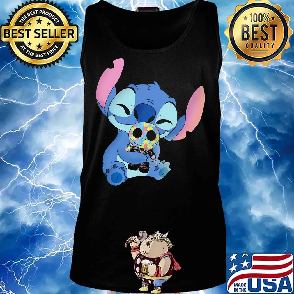 Disney stitch hug jack skellington autism awareness s Tank top