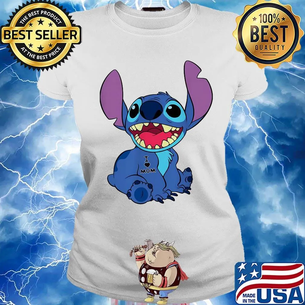 Disney stitch tattoos i love mom s Ladies tee