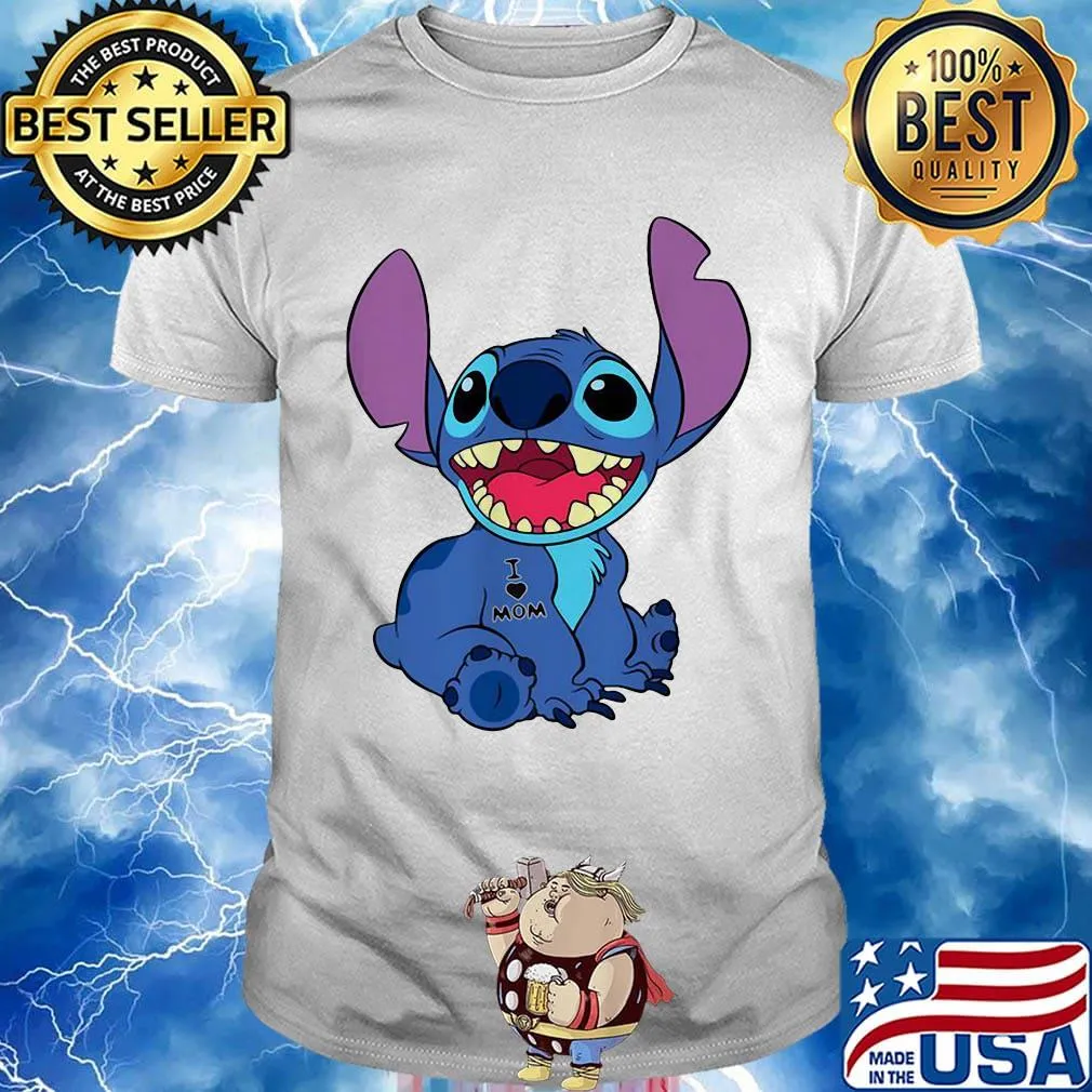 Disney stitch tattoos i love mom shirt