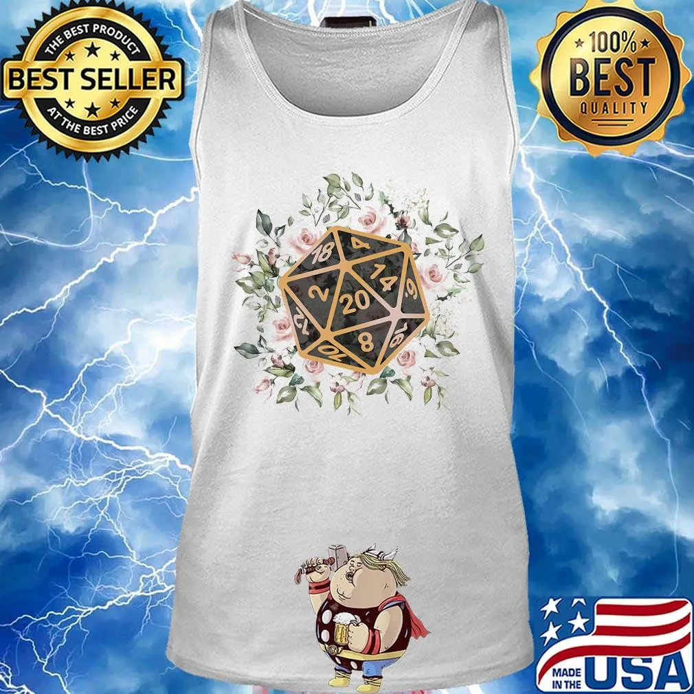 Dungeons and Dragons Dice d20 flowers classic s Tank top
