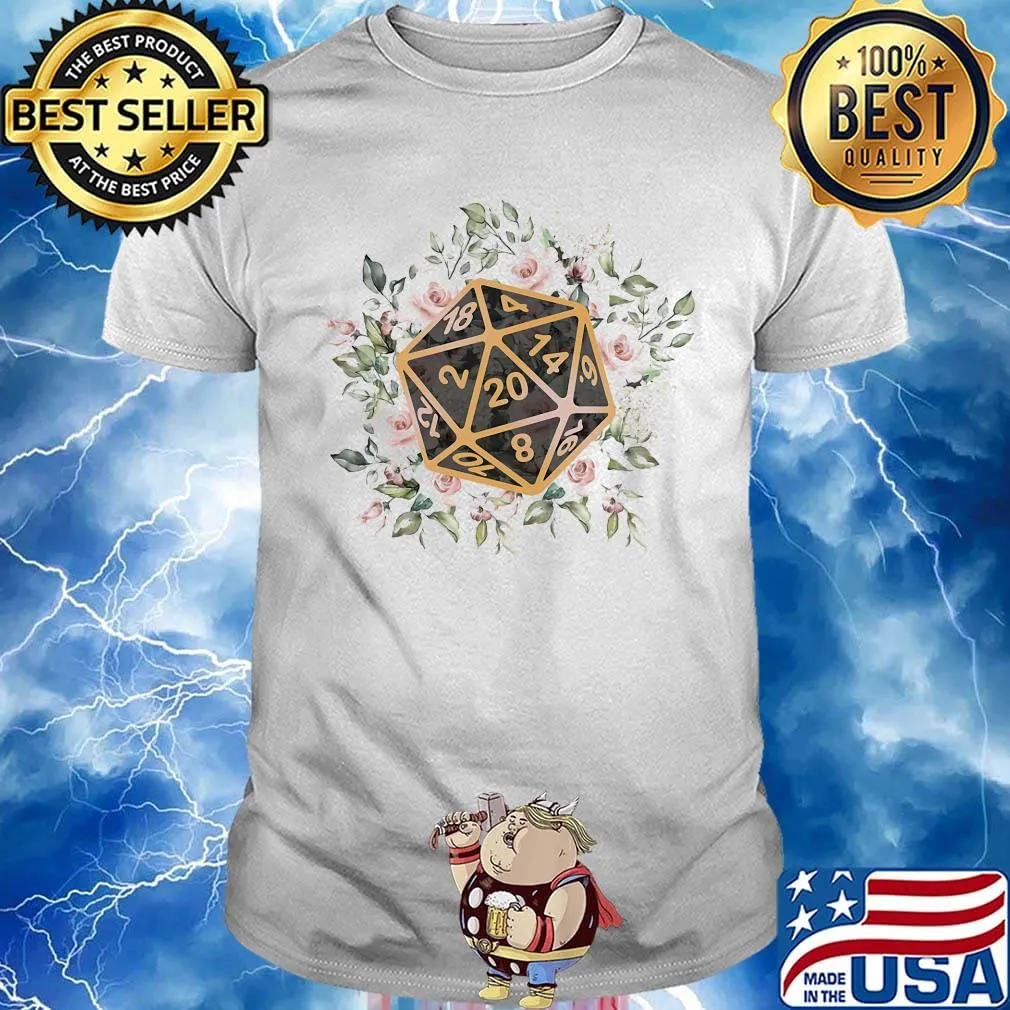 Dungeons and Dragons Dice d20 flowers classic shirt