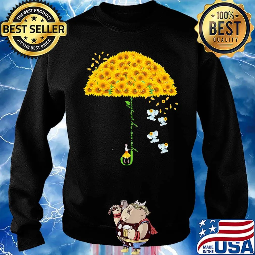 Elephants and umbrella sunflowers you are my sunshine s Sweater