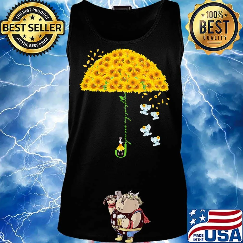 Elephants and umbrella sunflowers you are my sunshine s Tank top