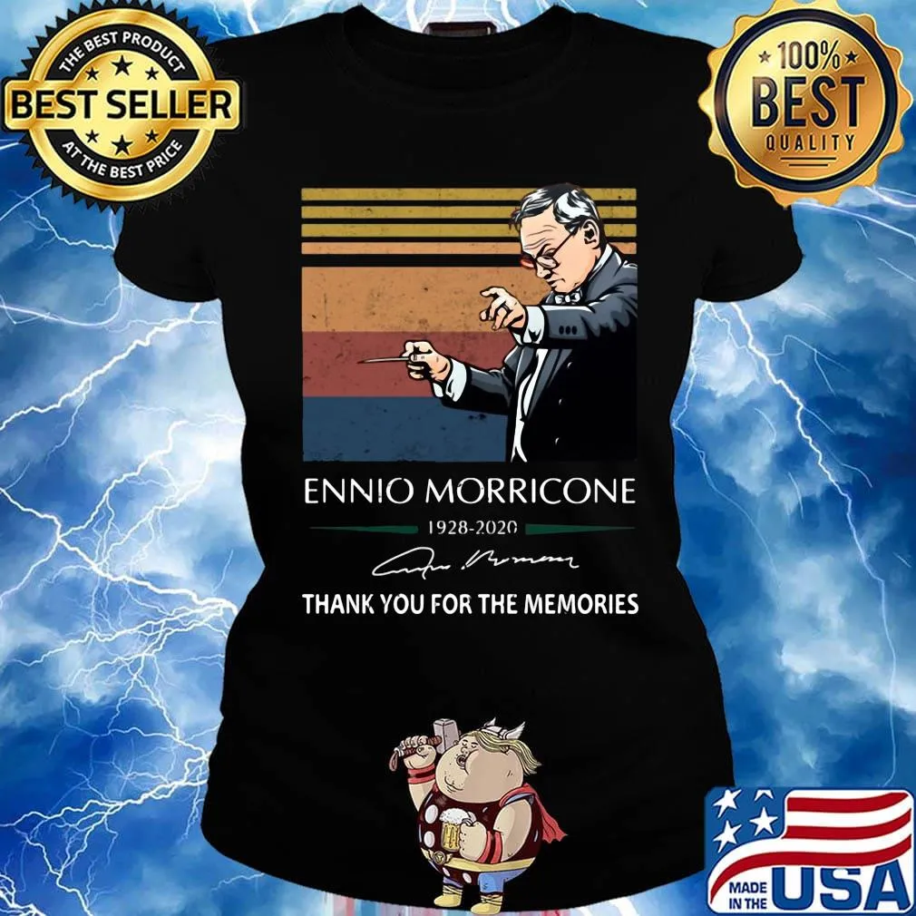 Ennio morricone 1928 2020 thank you for the memories signature vintage retro s Ladies tee