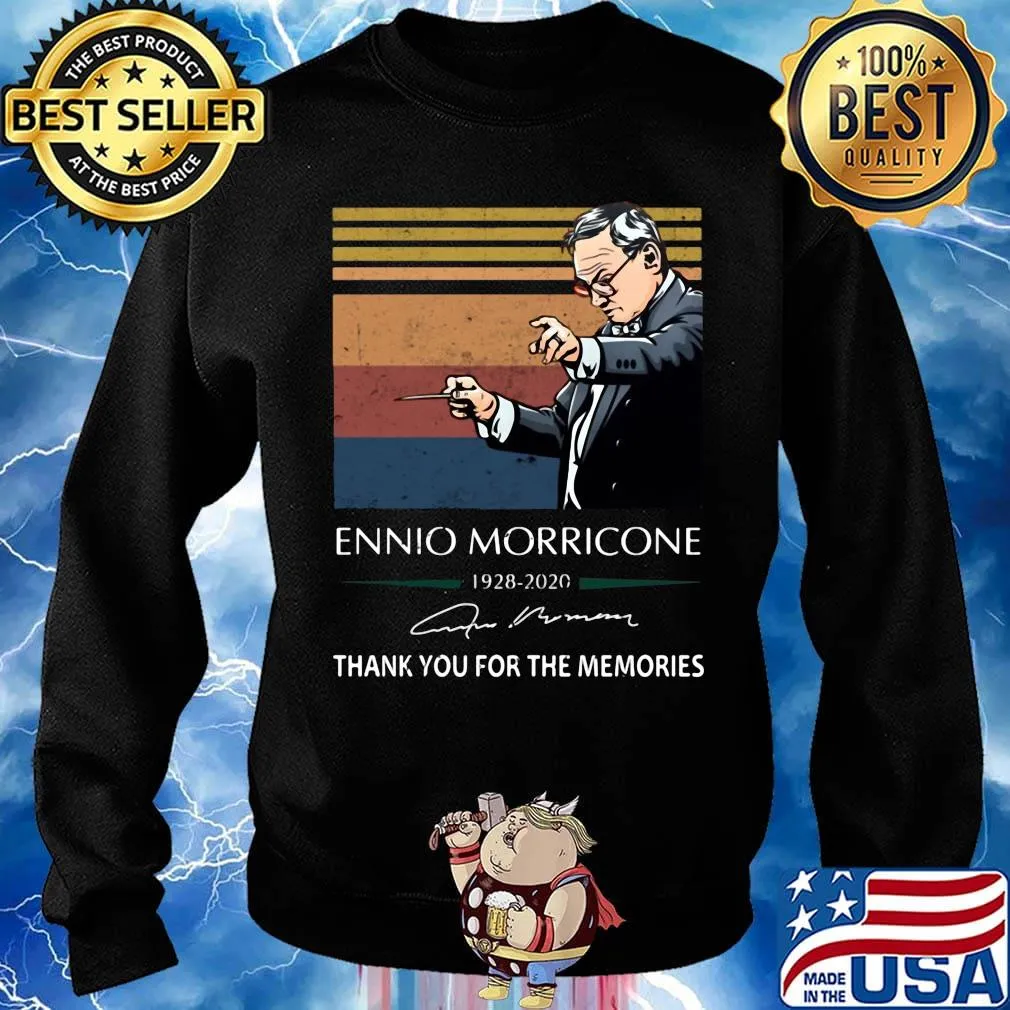 Ennio morricone 1928 2020 thank you for the memories signature vintage retro s Sweater