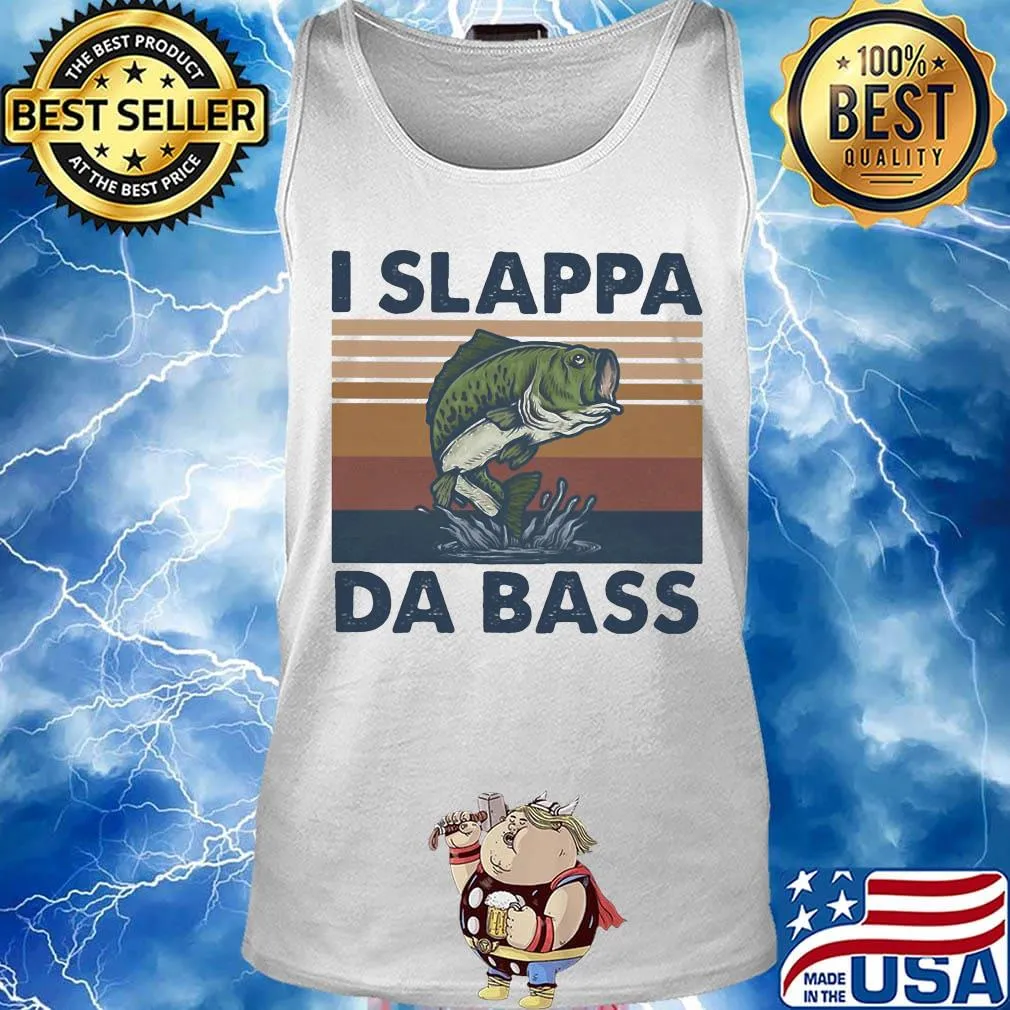 Fishing i slappa da bass vintage retro s Tank top