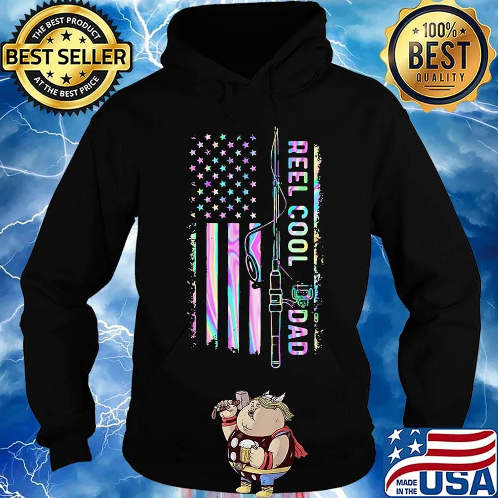 Fishing reel cool dad american flag independence day s Hoodie