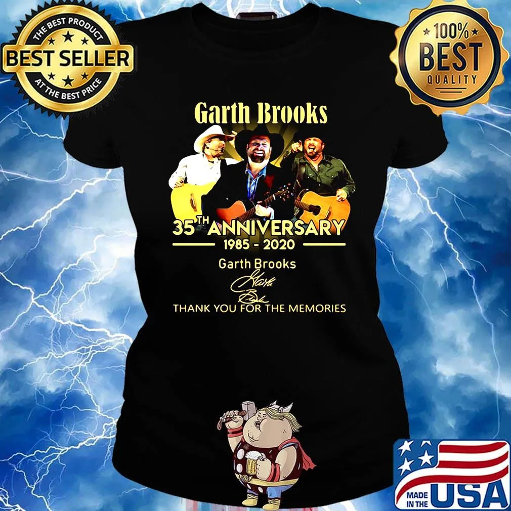 Garth brooks 35th anniversary 1985 2020 thank you for the memories signature s Ladies tee