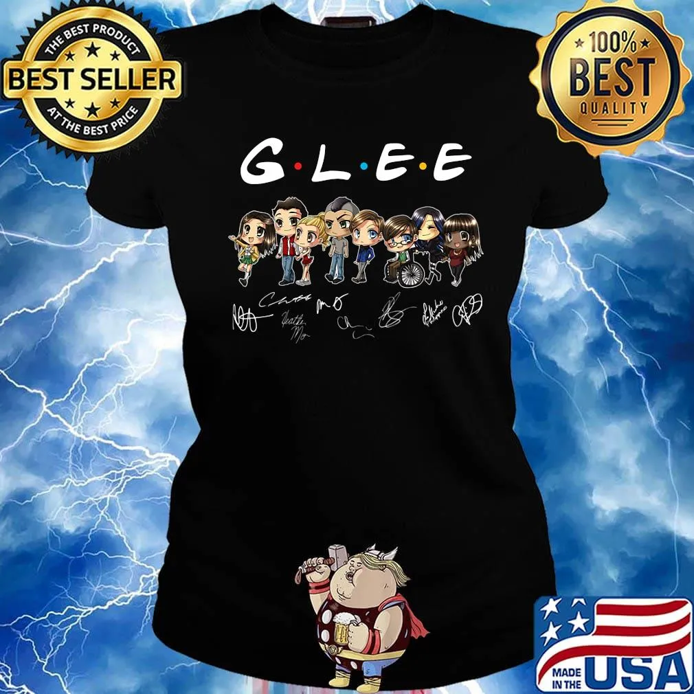 Glee characters chibi signatures s Ladies tee