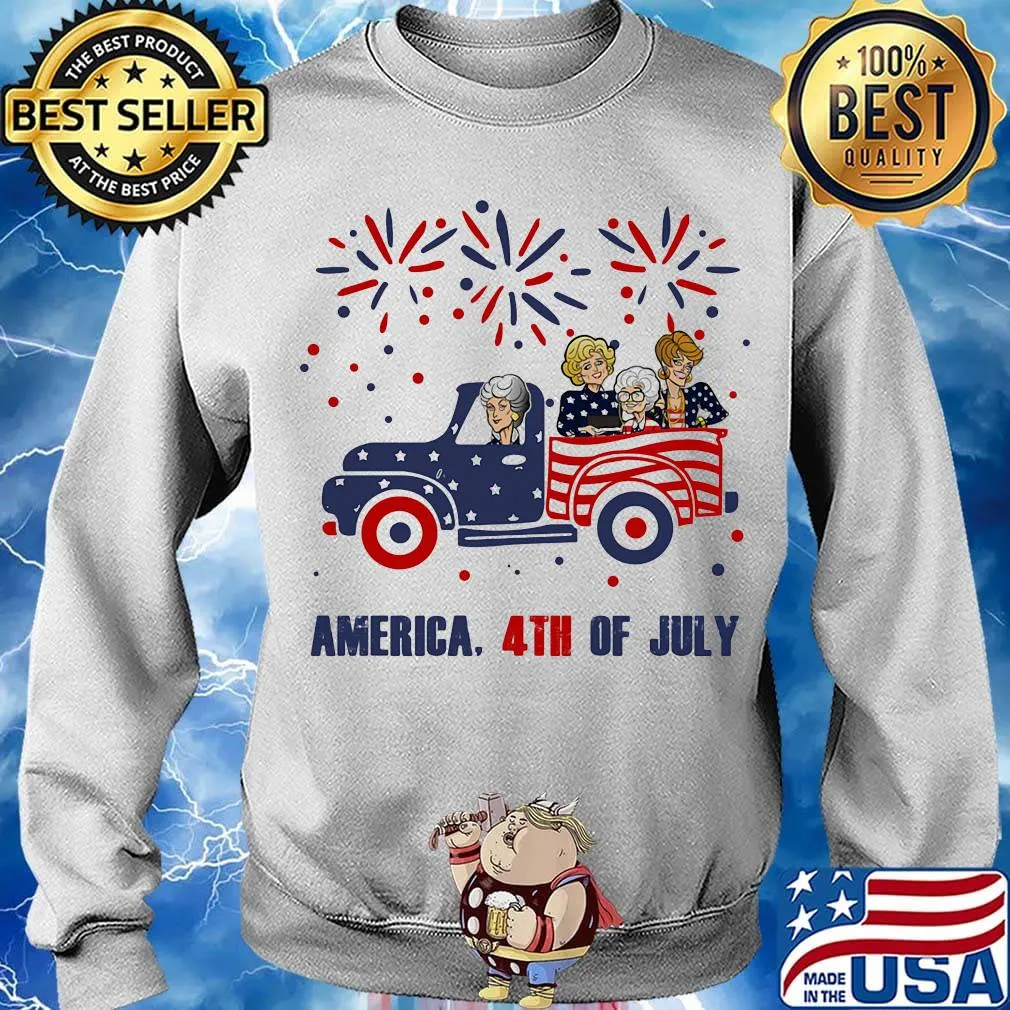 Golden girls characters driving car firework america 4th of july independence day s Sweater