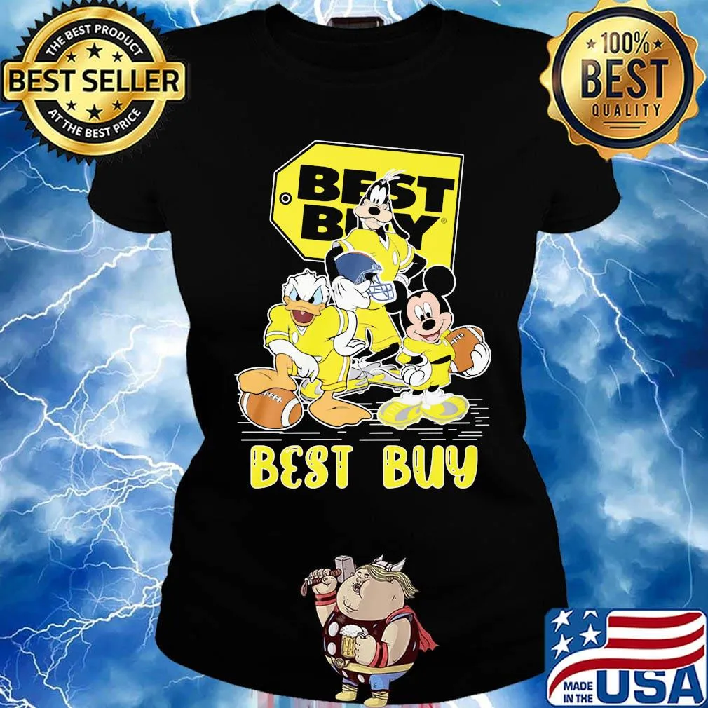 Goofy donald duck and mickey mouse football player best guy s Ladies tee