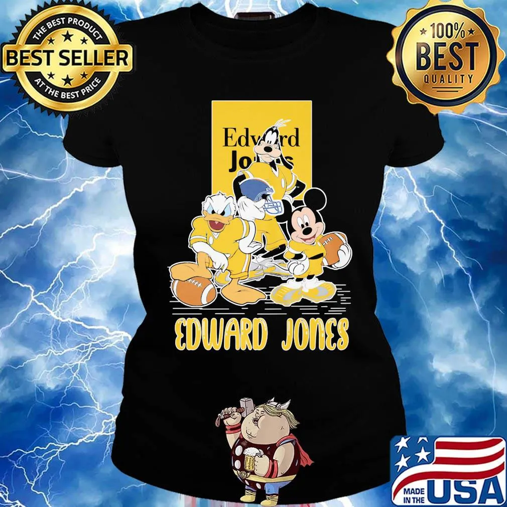 Goofy donald duck and mickey mouse football player edward jones s Ladies tee