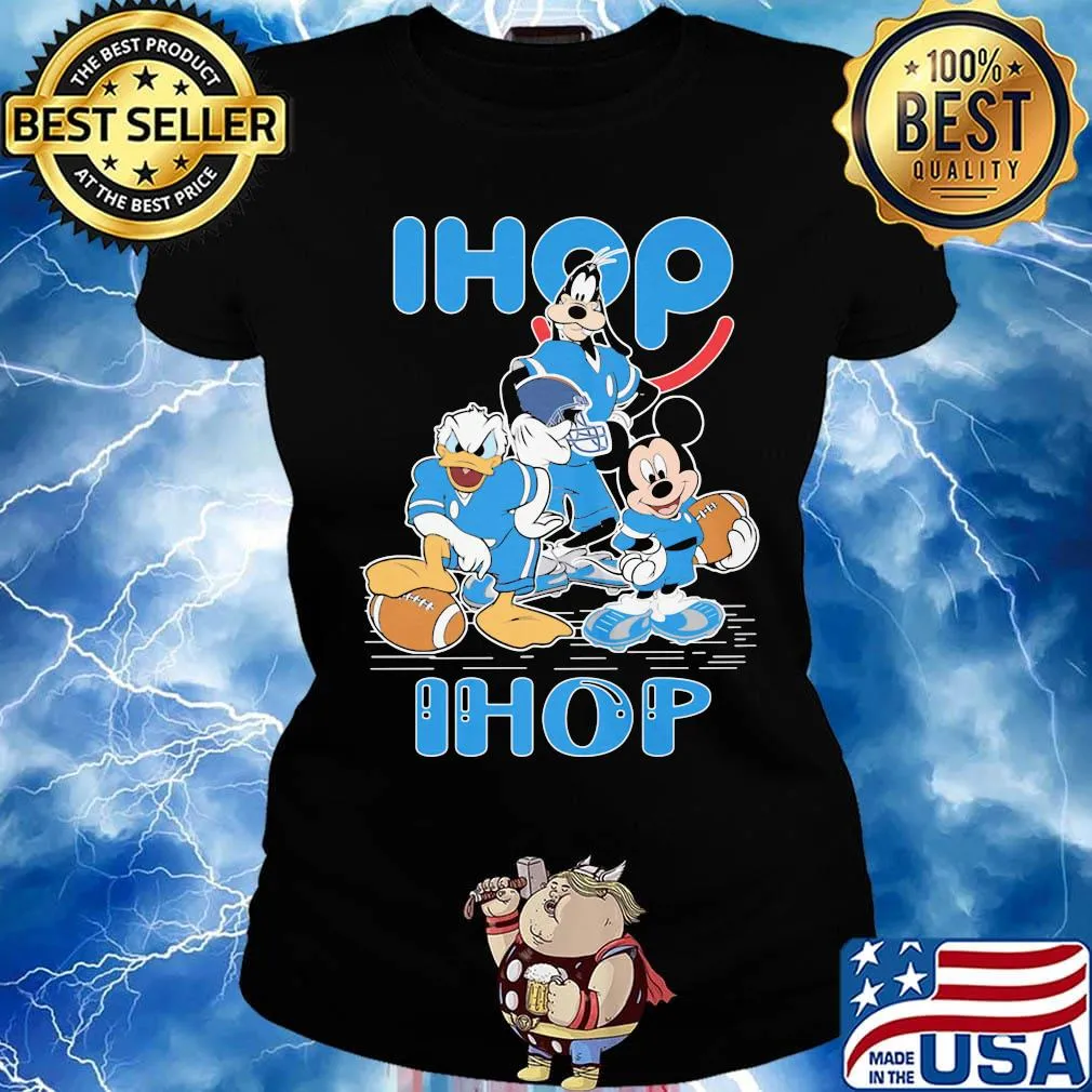 Goofy donald duck and mickey mouse football player ihop s Ladies tee