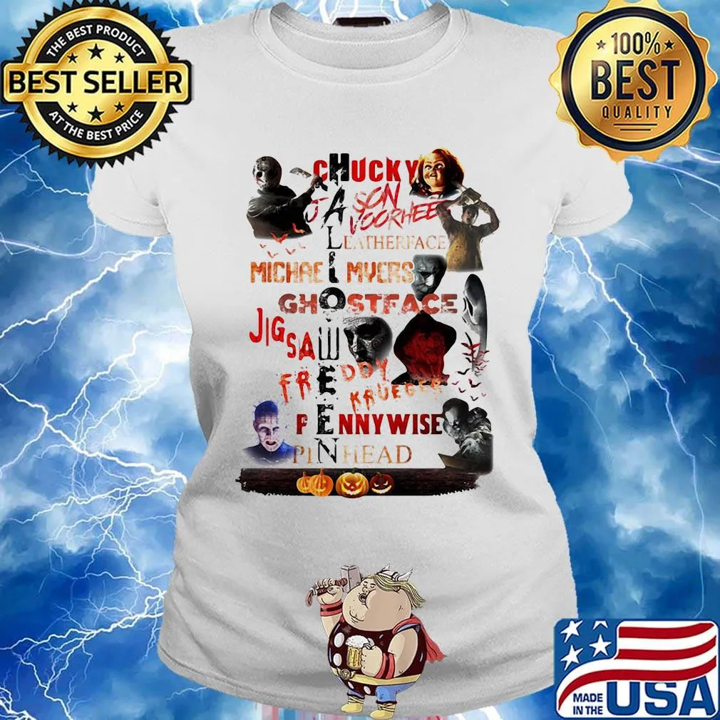 Halloween chucky jason voorhees leatherface michael myers ghostface jigsaw s Ladies tee