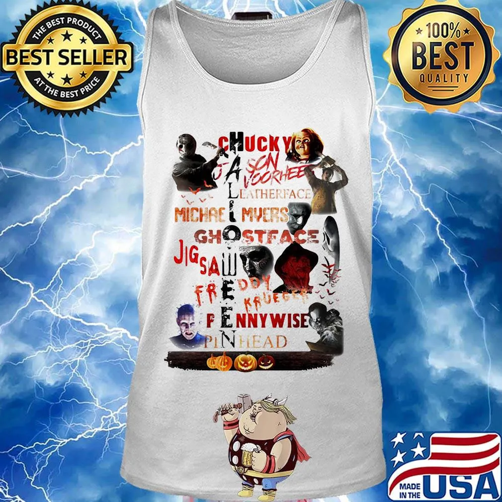 Halloween chucky jason voorhees leatherface michael myers ghostface jigsaw s Tank top