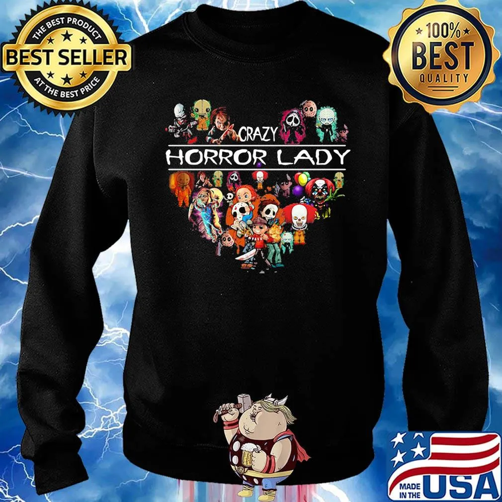 Halloween crazy horror lady heart s Sweater