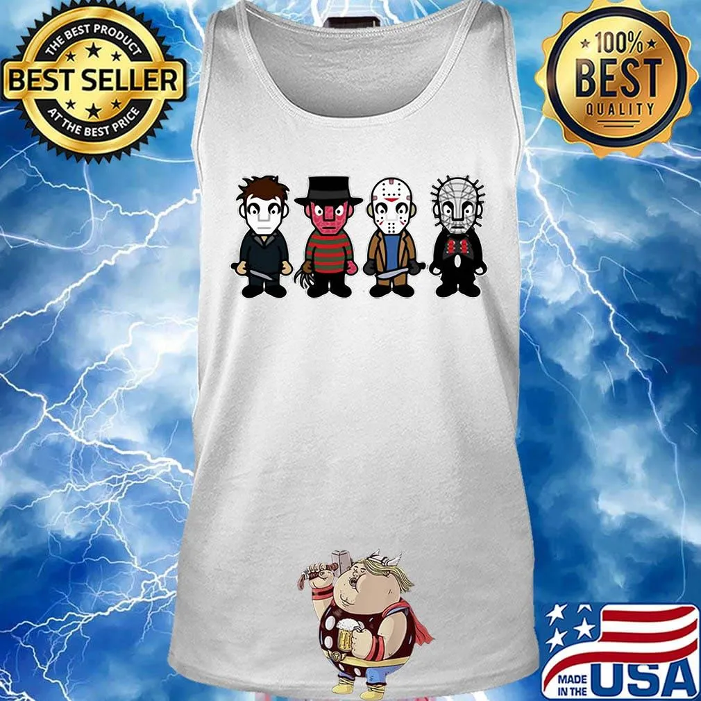Halloween horror characters cartoon chibi s Tank top