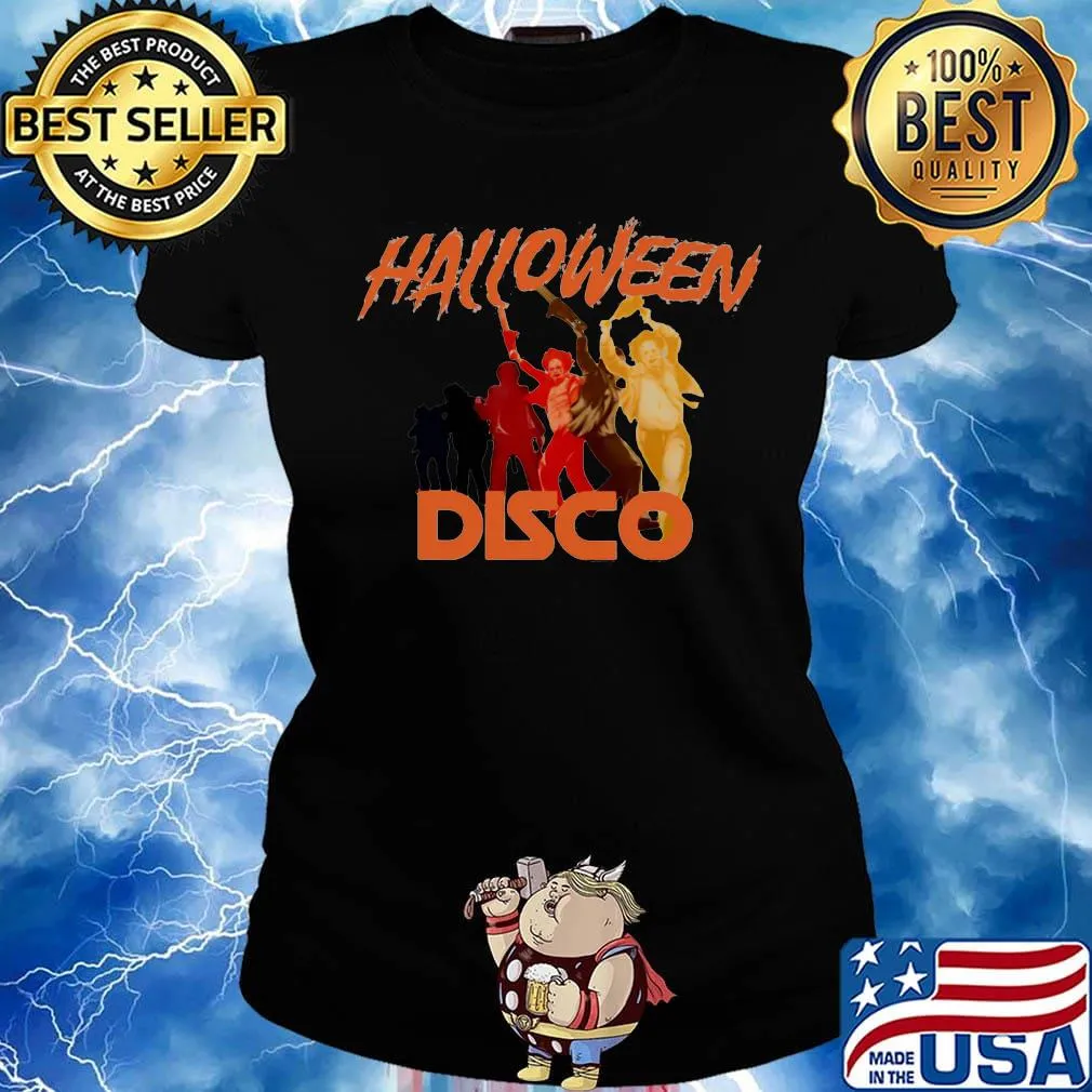 Halloween horror characters disco s Ladies tee