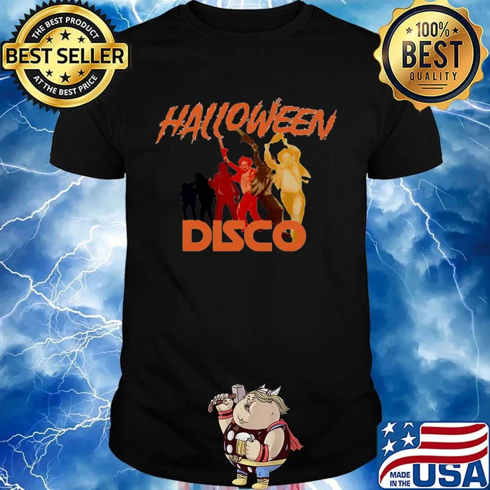 Halloween horror characters disco shirt