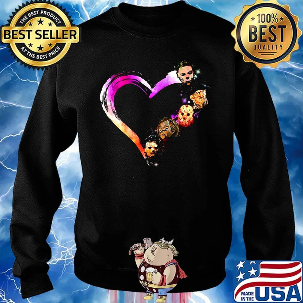 Halloween horror characters heart s Sweater