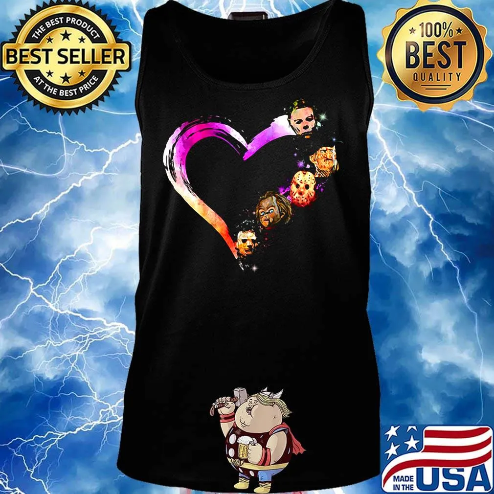 Halloween horror characters heart s Tank top