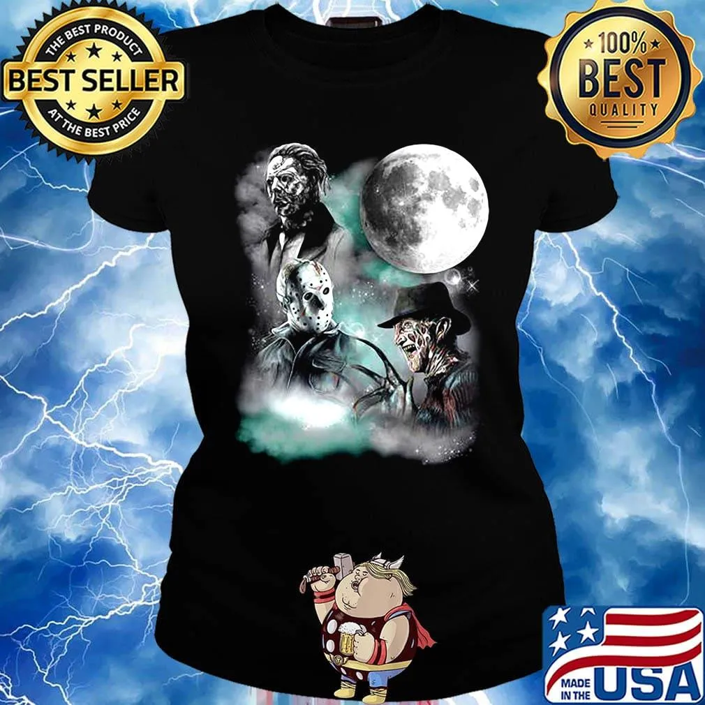 Halloween horror characters moon s Ladies tee