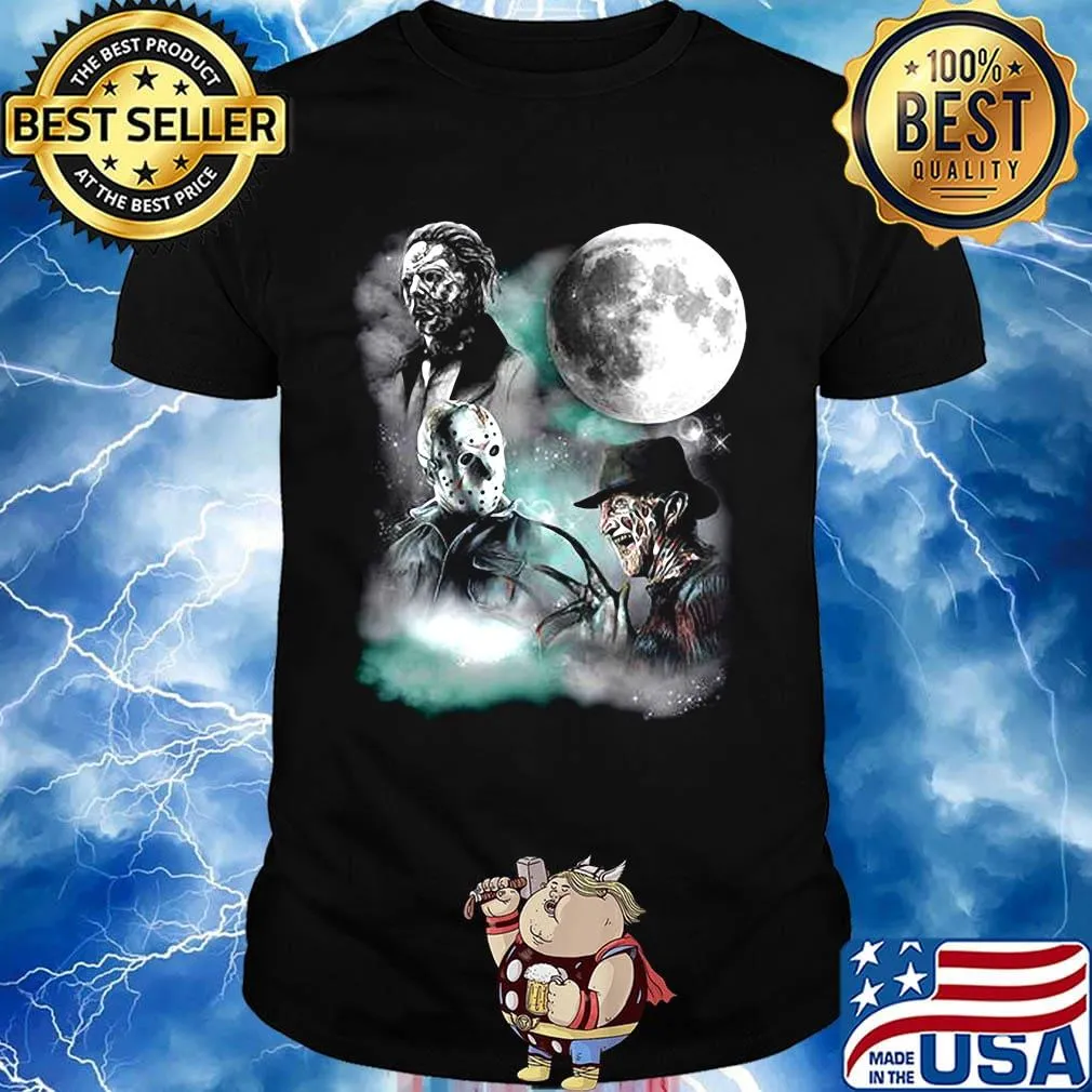 Halloween horror characters moon shirt