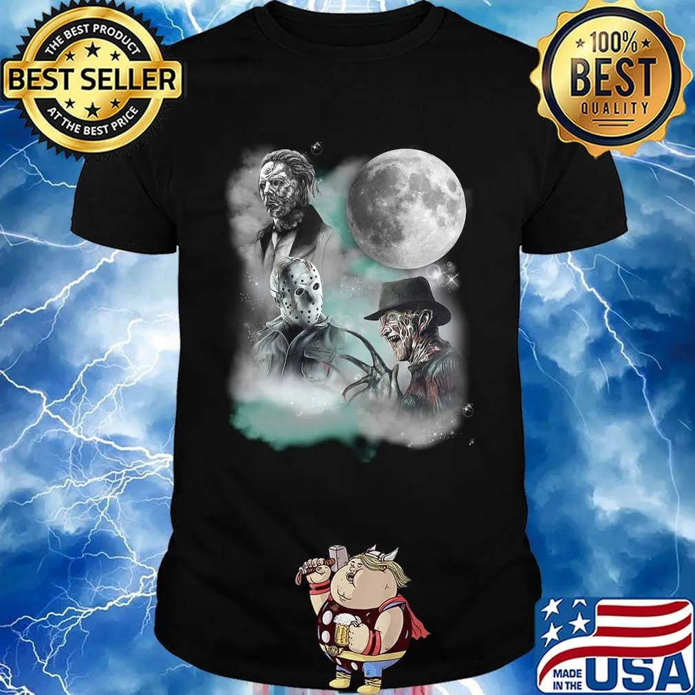 Halloween horror characters moon star shirt