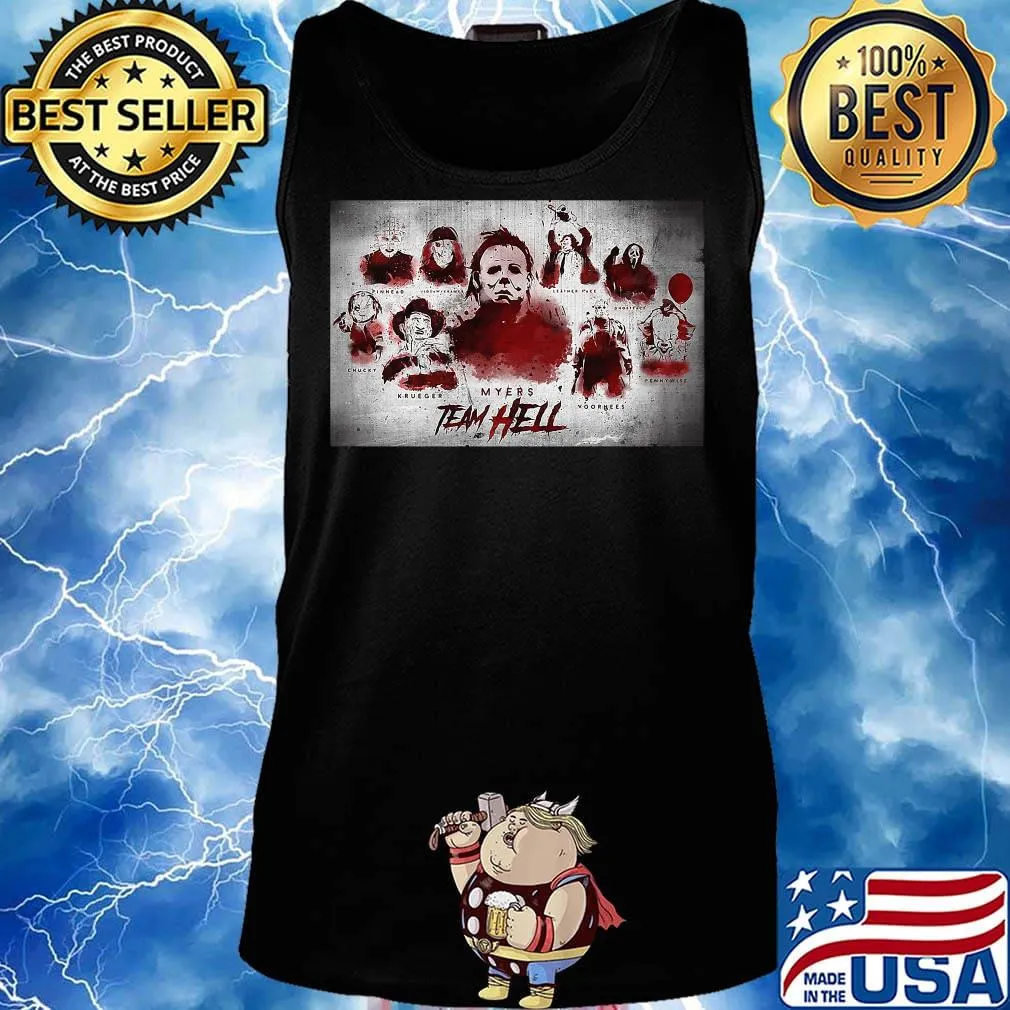 Halloween horror characters myers team hell s Tank top