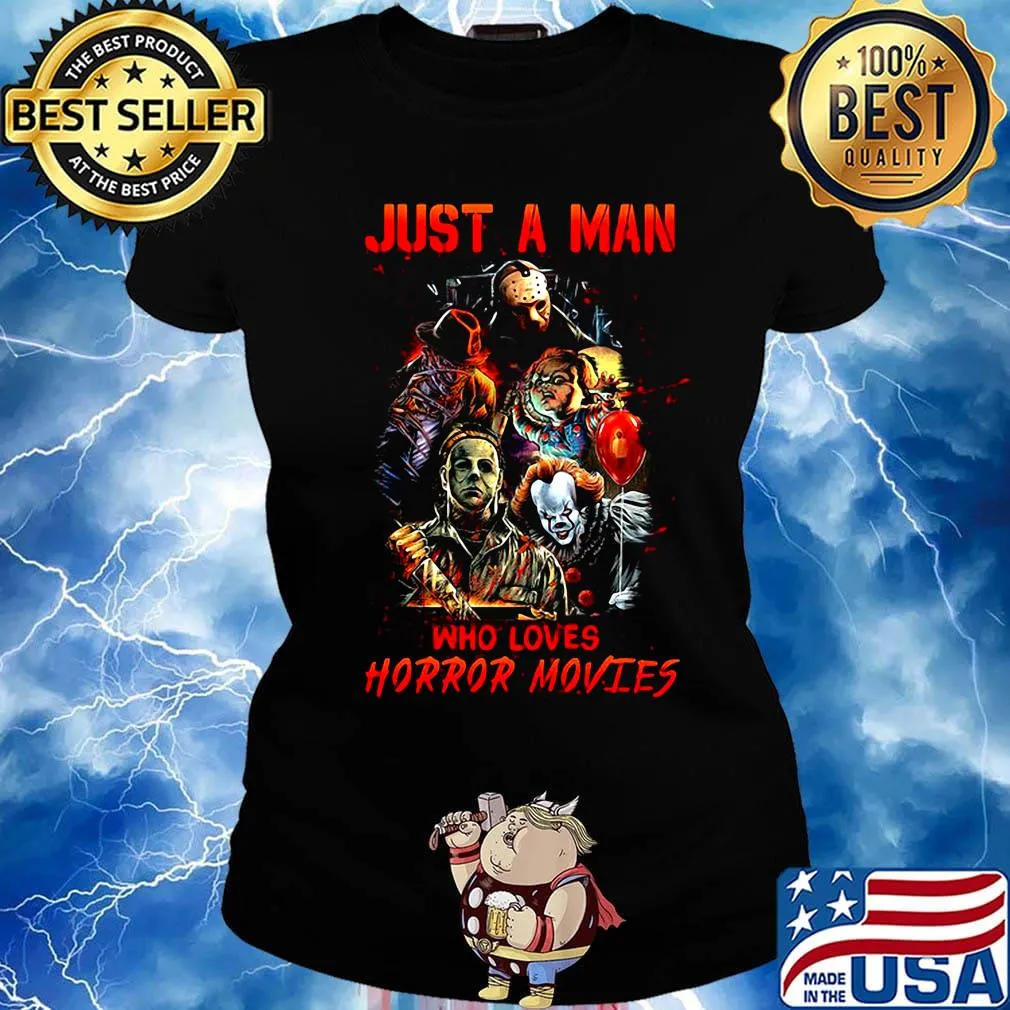Halloween just a girl who loves horror movies black s Ladies tee