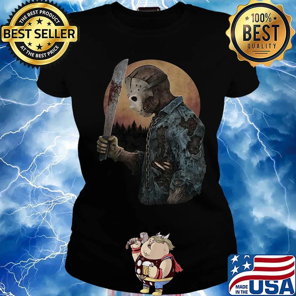 Halloween michael myers holding knife moon s Ladies tee