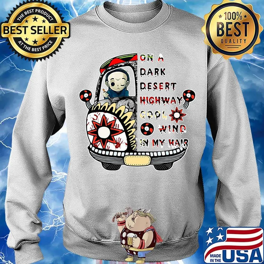 Halloween michael myers on a dark desert highway cool wind in my hair s Sweater