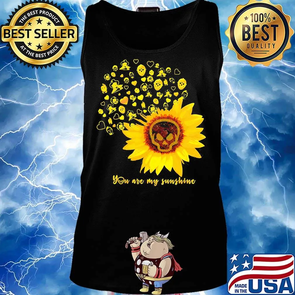 Halloween michael myers sunflower skull you are my sunshine hearts s Tank top