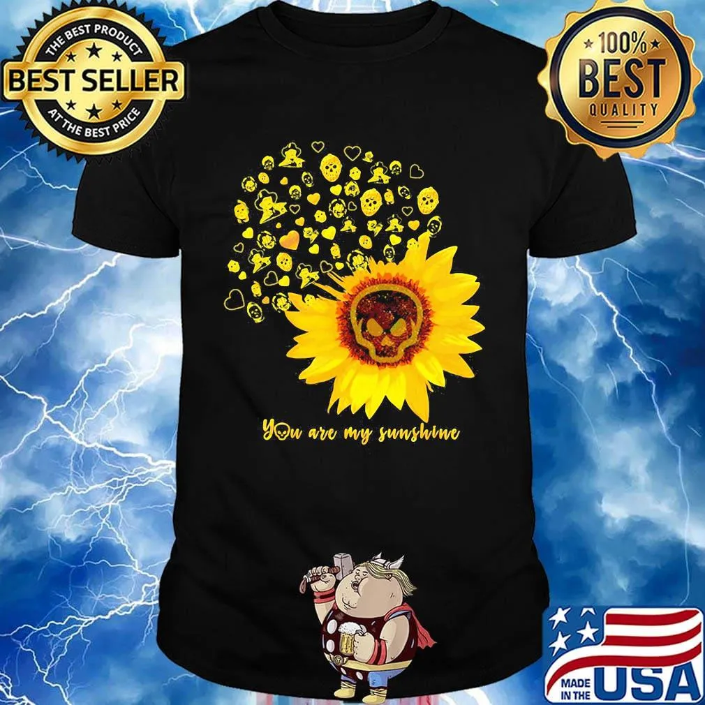 Halloween michael myers sunflower skull you are my sunshine hearts shirt