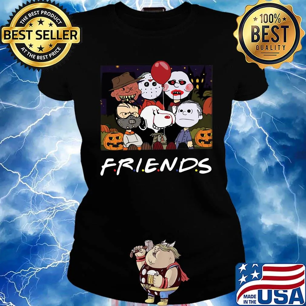 Halloween the peanuts horror characters friends s Ladies tee