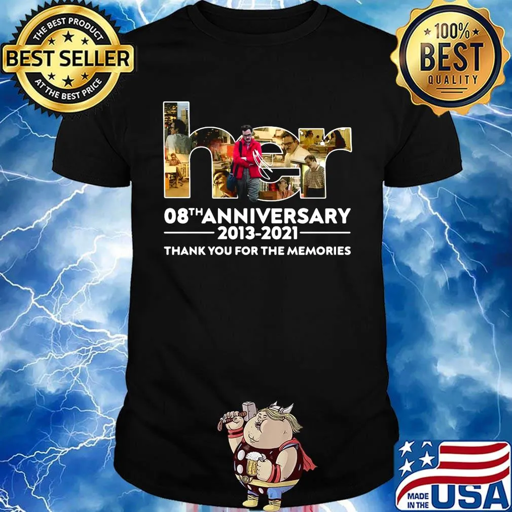 Her 08th anniversary 2013 2021 thank you for the memories signatures shirt
