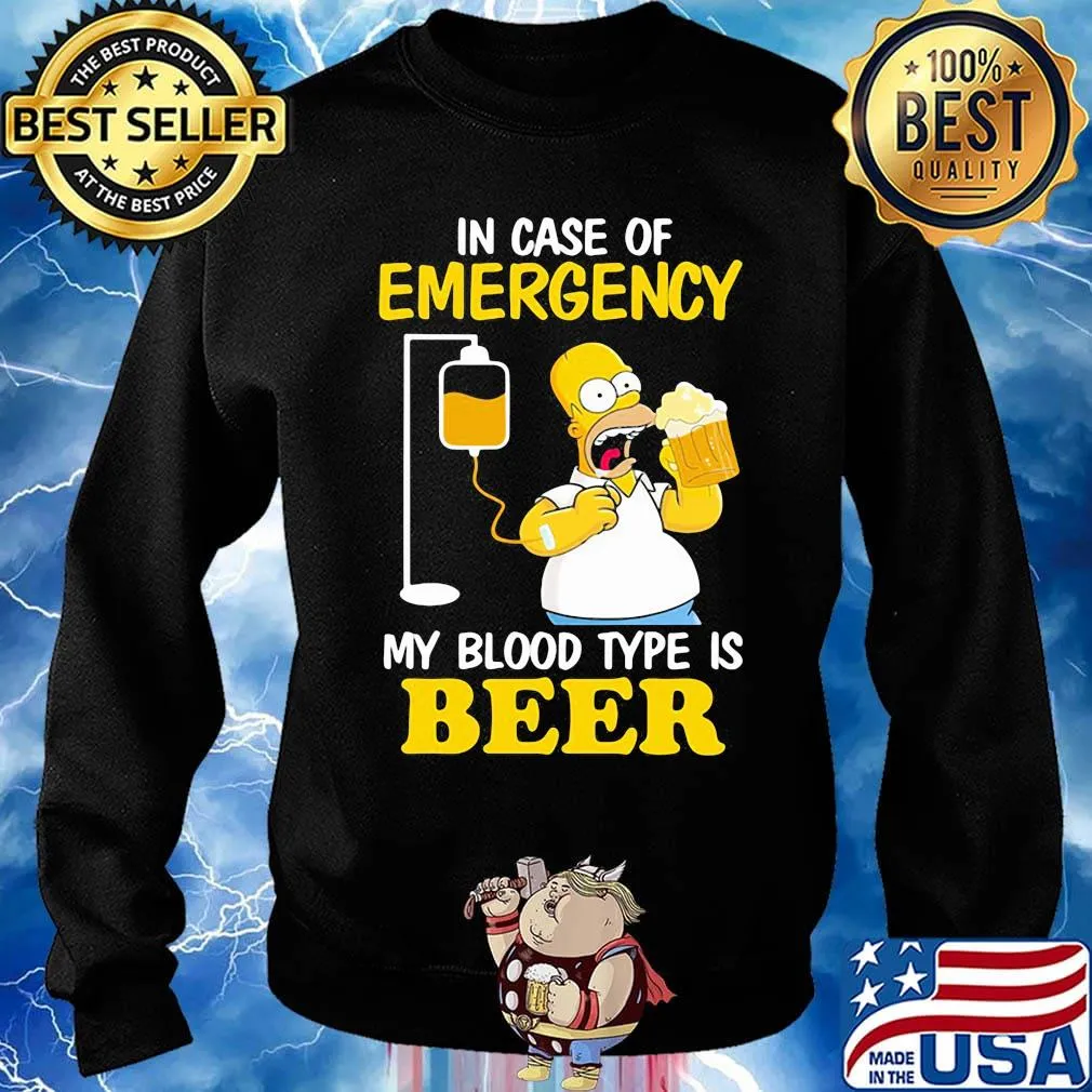 Homer simpson in case of emergency my blood type is beer s Sweater