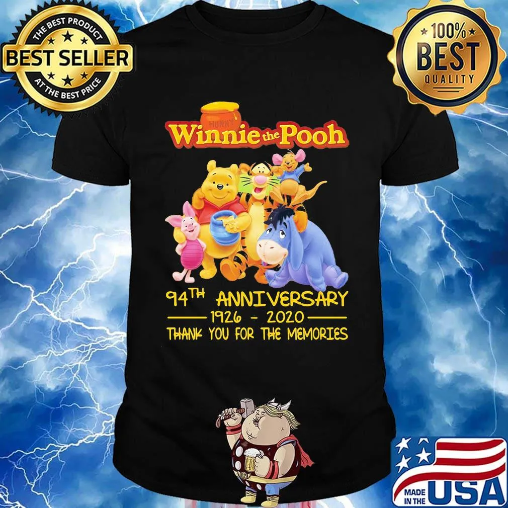 Hunny winnie the pooh 94th anniversary 1926 2020 thank you for the memories shirt