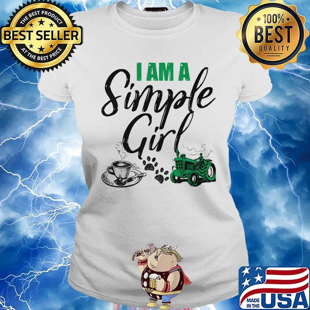 I am a simple girl Coffee dog and green truck s Ladies tee