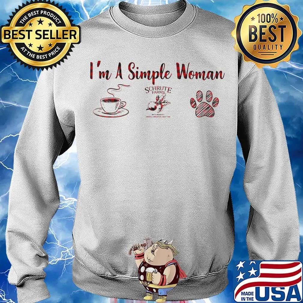 I'm a simple woman coffee schrute farms paw dog s Sweater