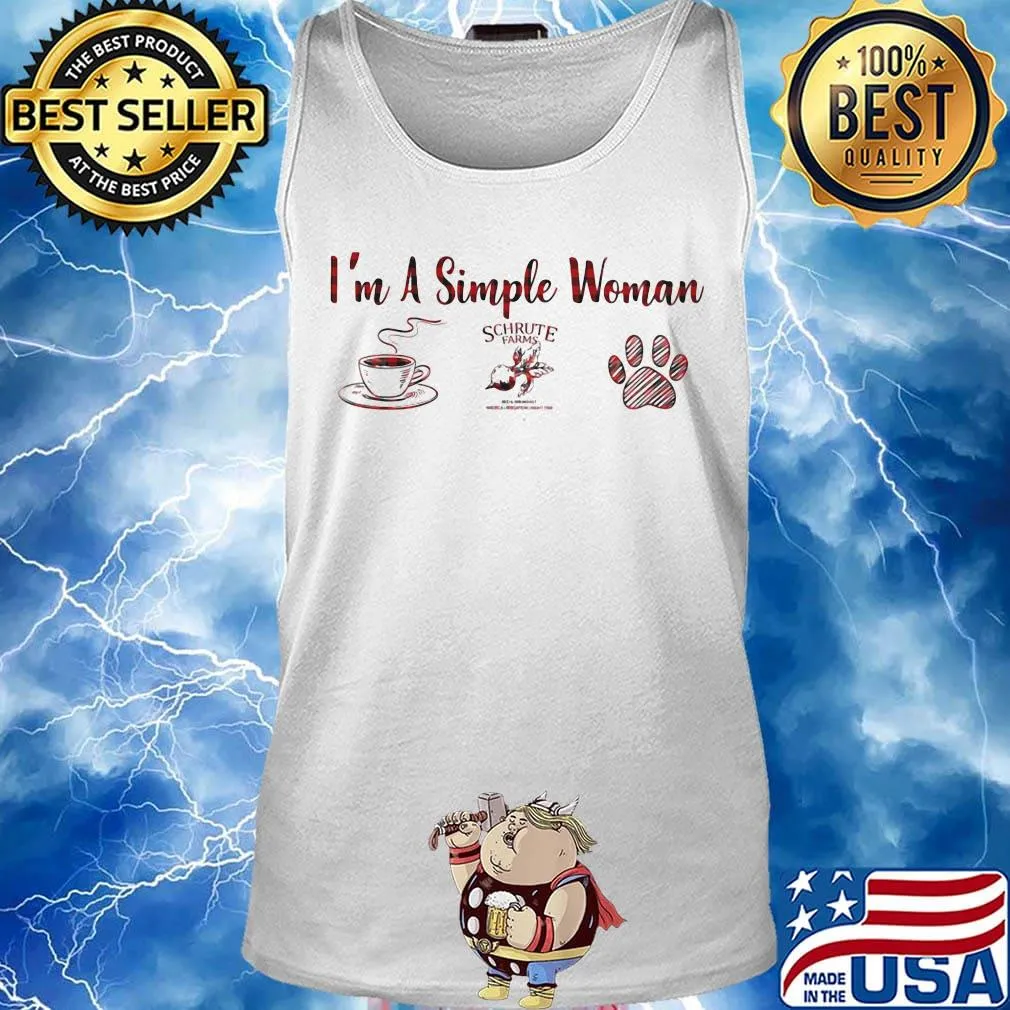 I'm a simple woman coffee schrute farms paw dog s Tank top