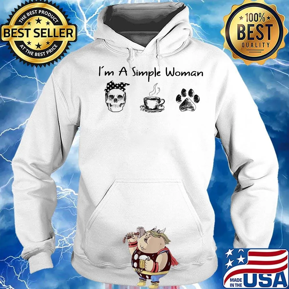 I'm a simple woman sugar skull coffee paw dog s Hoodie